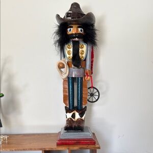 Kurt Adler Black and Blue Cowboy Nutcracker Sculpture